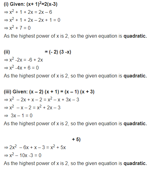 Quadratic Equations Diagram 1