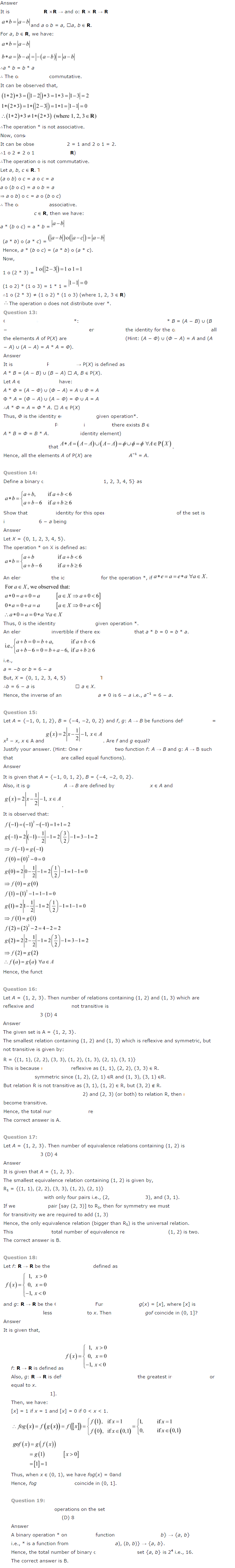 Relations and Functions Diagram 12