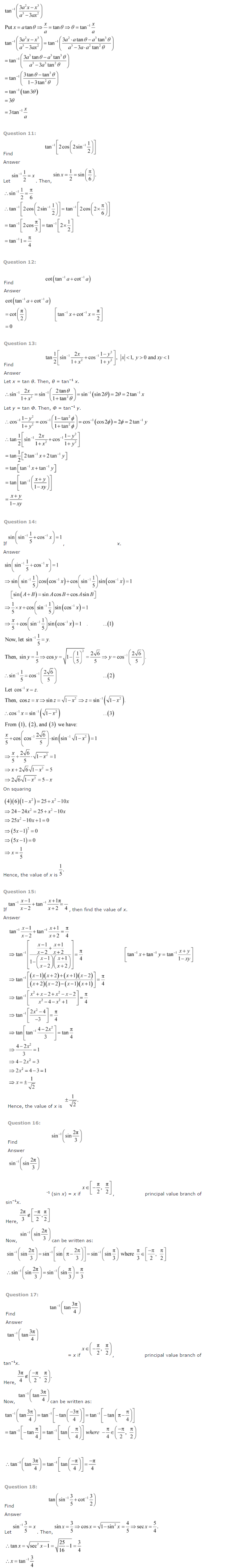 Inverse Trigonometric Functions Diagram 3