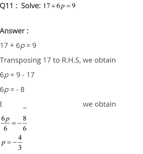 Linear Equations in One Variable Diagram 14