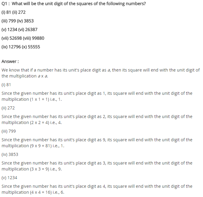 Square and Square Roots Diagram 1